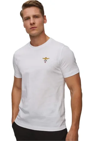Aeronautica Militare Homme, Tops, Blanc, Taille: S T-shirt en coton avec design unique