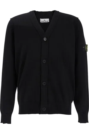 Stone Island Homme, Pulls, Noir, Taille: L Cardigan Noir avec Logo Boussole
