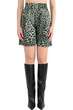 A PAPER KID Femme, Shorts, Multicolore, Taille: 44 FR Shorts Popeline Animalier Coupe Large