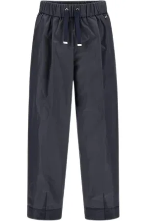 HERNO Femme, Pantalons, Noir, Taille: 38 FR Pantalon Large Marine Taille Élastique