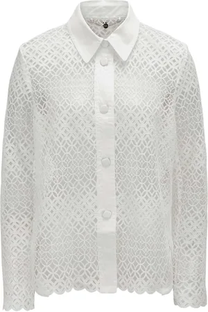 Marc Cain Femme, Blouses et Chemises, Blanc, Taille: 44 FR Chemisier Blanc Élégant