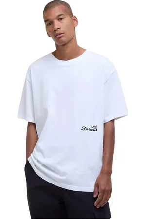 Barbour Homme, Tops, Blanc, Taille: L Tee-shirt Graphique Surdimensionné Blanc-S