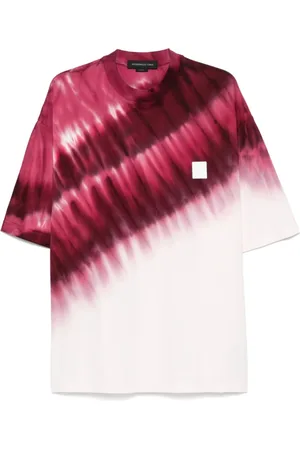 Federico Cina Homme, Tops, Rose, Taille: M T-shirt Rose Logo Patch Col Rond