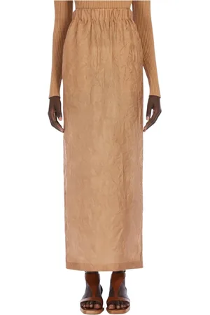 Max Mara Femme, Jupes, , Taille: 40 FR Jupe Bronze Marron Style Élégant