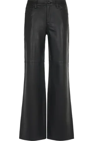 Michael Kors Femme, Pantalons, Noir, Taille: 36 FR Pantalon en cuir noir décontracté