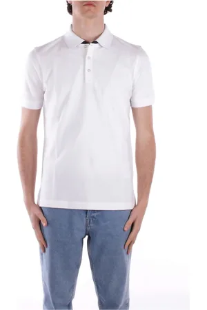 FAY Homme, Tops, Blanc, Taille: 2XL Polo Blanc avec Logo devant