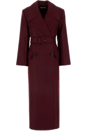 CO Femme, Manteaux, Rouge, Taille: 36 FR Manteau en Laine Bordeaux