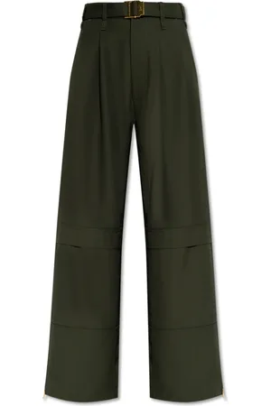 Ami Femme, Pantalons, Vert, Taille: 38 FR Pantalon en laine