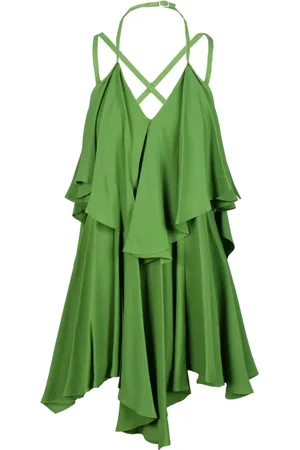 Dondup Femme, Robes, Vert, Taille: 40 FR Robe courte avec encolure torsadée dans le dos