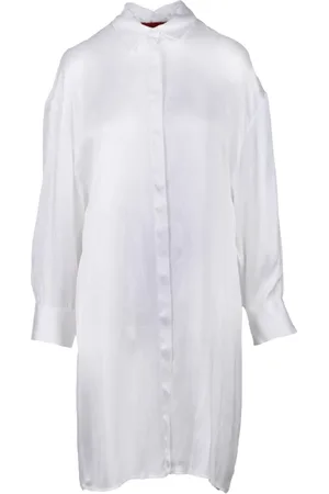 FARFETCH Femme, Robes, Blanc, Taille: 40 FR Chemise en Mélange de Soie