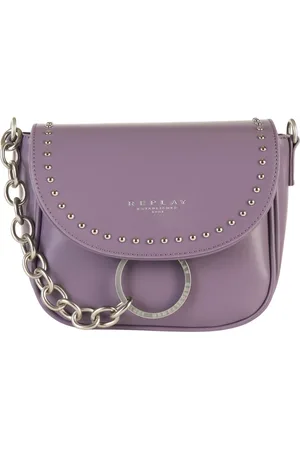 Replay Femme, Sacs, Violet, Taille: ONE Size Sac bandoulière avec clous et chaîne décorative