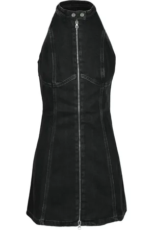 Diesel Femme, Robes, Noir, Taille: 38 FR Robe en denim avec fermeture éclair