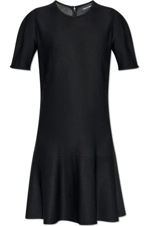Emporio Armani Femme, Robes, Noir, Taille: 38 FR Robe à manches courtes