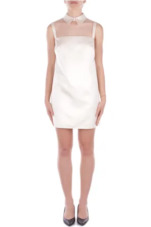 Elisabetta Franchi Femme, Robes, Jaune, Taille: 42 FR Robe Transparente avec Bouton au Dos