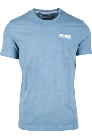 Bikkembergs Homme, Tops, Bleu, Taille: M T-shirt en mélange de coton