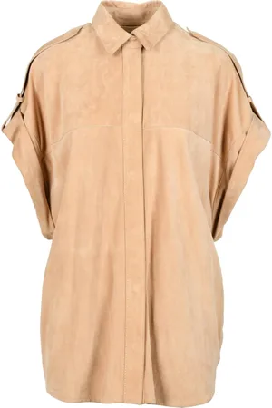 Dondup Femme, Blouses et Chemises, Brun, Taille: 36 FR Chemise en cuir