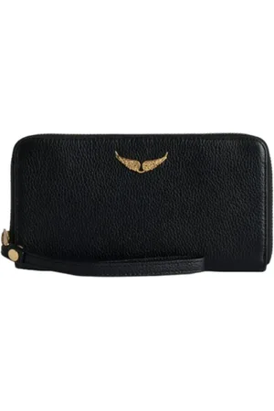 Zadig & Voltaire Femme, Accessoires, Noir, Taille: ONE Size Portefeuille en cuir noir avec plusieurs compartiments