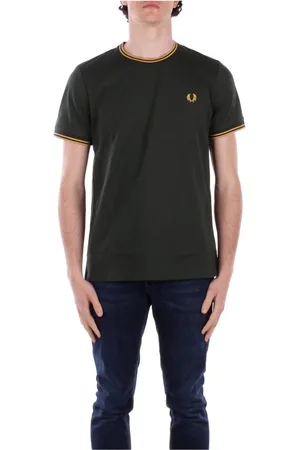 Fred Perry Homme, Tops, Vert, Taille: L Vert Logo T-shirt latéral