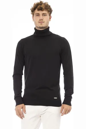BALDININI Homme, Pulls, Noir, Taille: 3XL Pull Tendance - Manches Longues - Côtelé