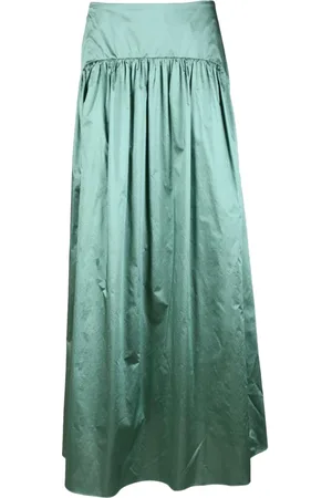 Max Mara Femme, Jupes, Vert, Taille: 38 FR Jupe longue en soie avec poches zippées