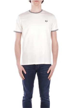 Fred Perry Homme, Tops, , Taille: S T-shirts et Polos Crème Logo
