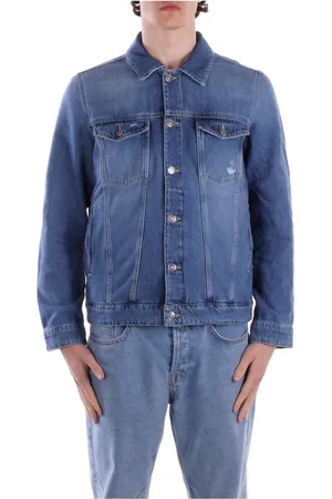 Dondup Homme, Vestes, Bleu, Taille: S Manteaux Bleus avec Logo au Dos