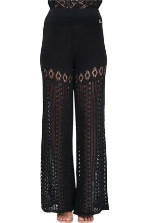 AKEP Femme, Pantalons, Noir, Taille: 36 FR Pantalon Lin Coton