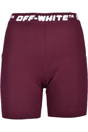 OFF-WHITE Femme, Shorts, Rouge, Taille: 38 FR Shorts à Taille Élastique en Blanc