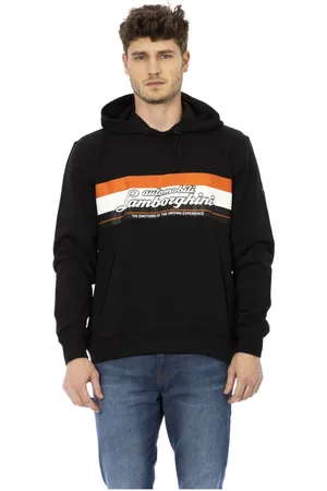 AUTOMOBILI LAMBORGHINI Homme, Sweatshirts et sweats à capuche, Noir, Taille: M Sweat à Capuche avec Impression Frontale et Insertion de Logo