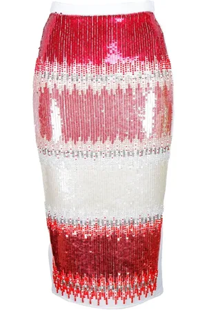 Elisabetta Franchi Femme, Jupes, Multicolore, Taille: 38 FR Jupe en crêpe à sequins avec fermeture éclair