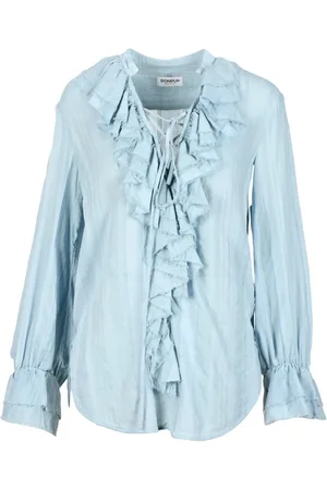 Dondup Femme, Blouses et Chemises, Bleu, Taille: 36 FR Chemisier