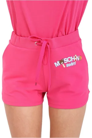 Moschino Femme, Shorts, Rose, Taille: 36 FR Shorts de bain avec taille haute et détails en molleton