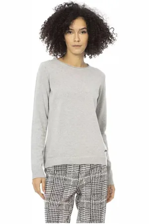 BALDININI Femme, Pulls, Gris, Taille: 40 FR Pull Élégant à Manches Longues avec Monogramme