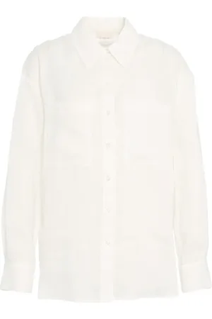 Liu Jo Femme, Blouses et Chemises, Blanc, Taille: 38 FR Chemise Blanche avec Col Kent