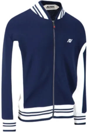 Autry Femme, Sweatshirts et sweats à capuche, Bleu, Taille: 38 FR Veste Sportive Bleue