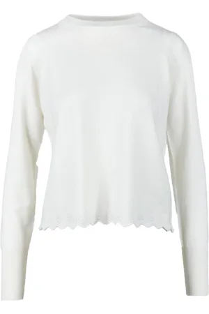 BALLANTYNE Femme, Pulls, Blanc, Taille: 38 FR Pull en Cachemire