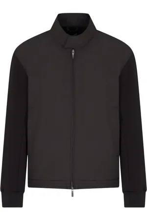 Armani Exchange Homme, Vestes, Noir, Taille: L Manteaux Noirs avec Fermeture Fullzip