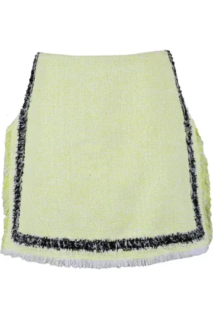 Msgm Femme, Jupes, Jaune, Taille: 42 FR Mini Jupe Métallique avec Fermeture Éclair