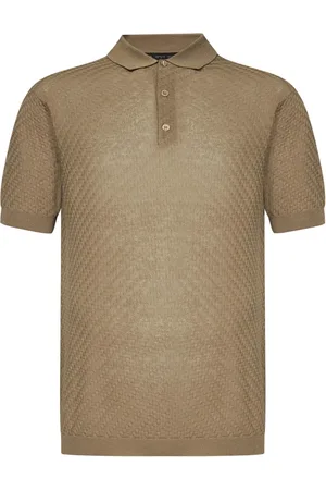 LOW BRAND Homme, Tops, Brun, Taille: 2XL Beige Polo Ss25