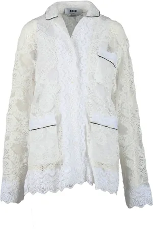 Msgm Femme, Blouses et Chemises, Blanc, Taille: 40 FR Chemise Élégante en Mélange Nylon Coton