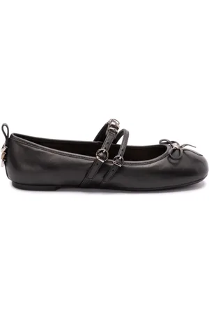 Pinko Femme, Chaussures, Noir, Taille: 37 EU Ballerines en Cuir Noir Style Élégant