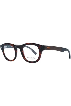Ermenegildo Zegna Homme, Accessoires, Brun, Taille: ONE Size Montures Optiques Rondes en Plastique