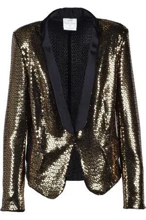 FORTE FORTE Femme, Vestes, Jaune, Taille: 42 FR Blazer Lamé avec Fibres Métalliques