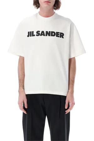 Jil Sander Homme, Tops, Blanc, Taille: XL T-Shirt à Manches Courtes et Col Rond