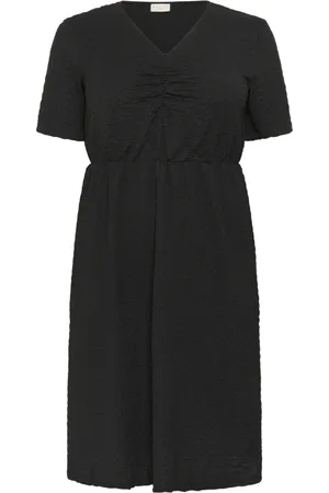 Kaffe Femme, Robes, Noir, Taille: 42 FR Robe Noire Deep Cc avec Manches Courtes