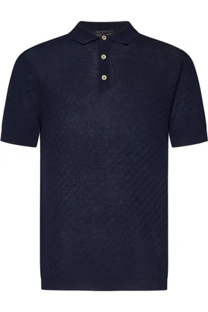 LOW BRAND Homme, Tops, Bleu, Taille: S Polo Bleu 100% Coton Manches Courtes