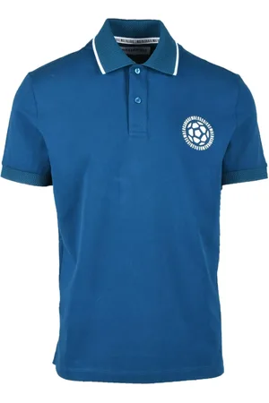 Bikkembergs Homme, Tops, Bleu, Taille: L Polo en Coton et Élasthanne