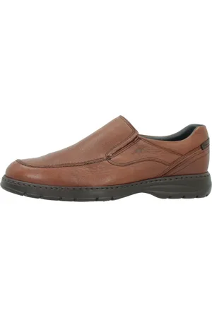 Fluchos Homme, Chaussures, Brun, Taille: 43 EU Mocassins Classiques avec Inserts Latéraux en Caoutchouc