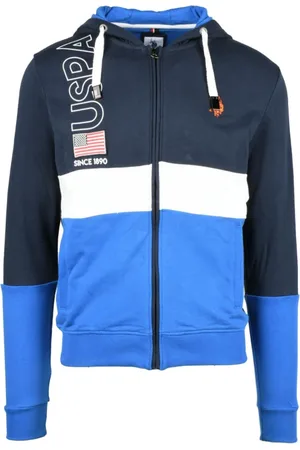 U.S. Polo Assn. Homme, Sweatshirts et sweats à capuche, Bleu, Taille: S Sweat en coton