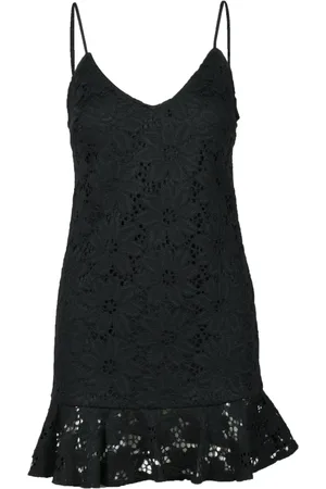 ROTATE Femme, Robes, Noir, Taille: 40 FR Robe Courte en Dentelle avec Fermeture Éclair